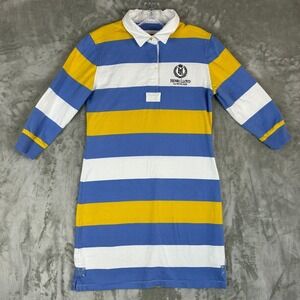 Henri Lloyd Womens Striped Rugby Polo Dress Blue Yellow Round The World Race M